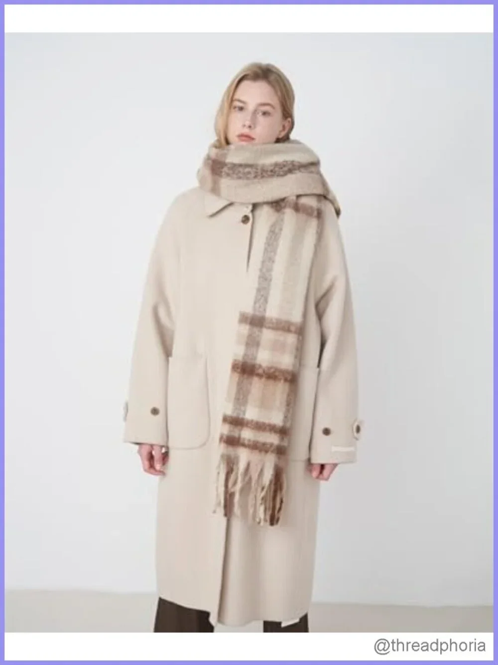 Women's Cashmere Feel Plaid Fringe Scarf Shawl Wrap Pashmina